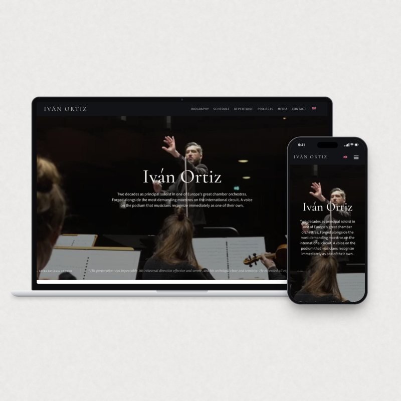 Home de la web de Iván Ortiz en ordenador y móvil